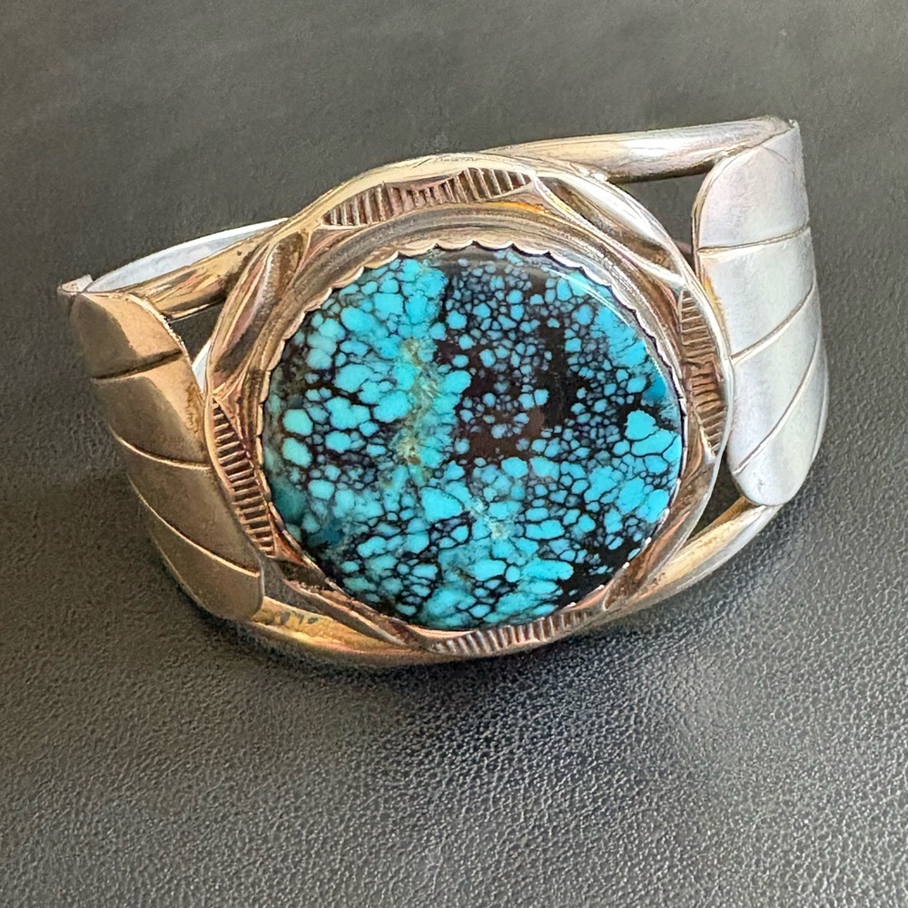 *sold*•vintage• sterling & turquoise cuff bracelet